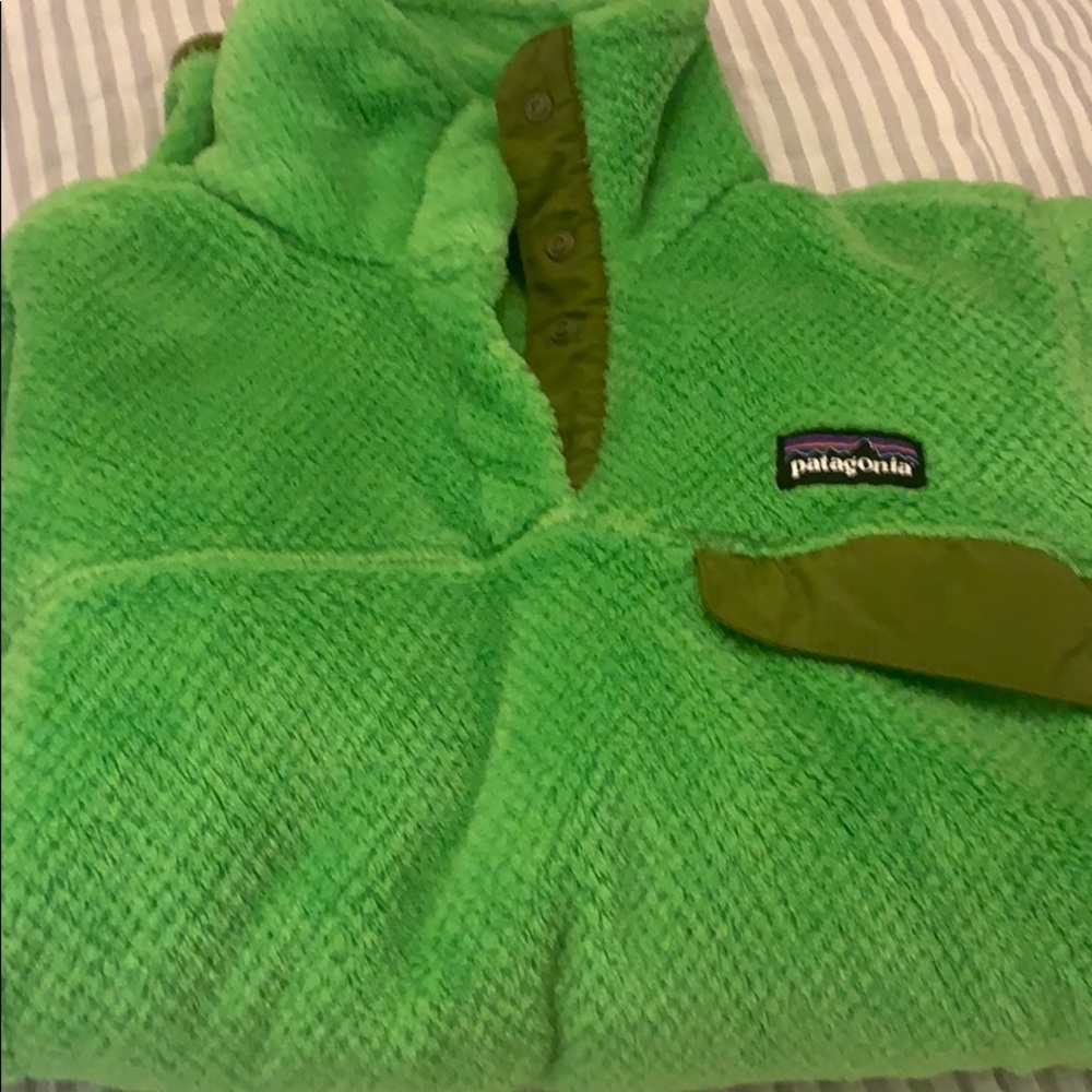 Women’s Patagonia re-tool snap-t  sweater lime xs